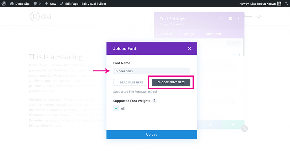 Add Custom Divi Fonts Using Divi Builder