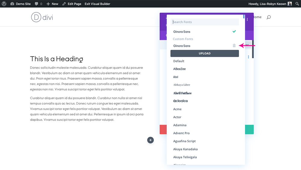Add Custom Divi Fonts Using Divi Builder