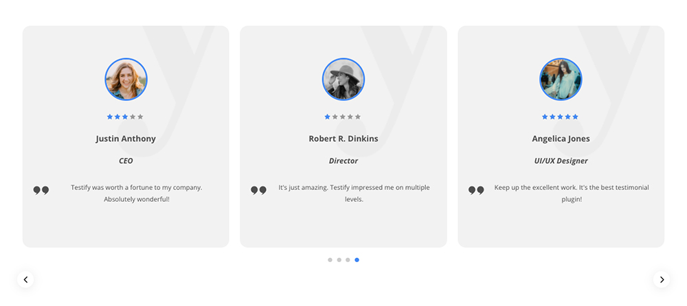 Divi Testimonial Carousel module