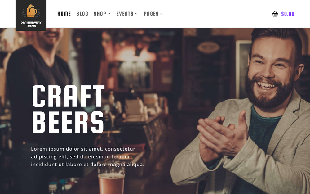 Divi Space Divi Brewery Child Theme Home Page