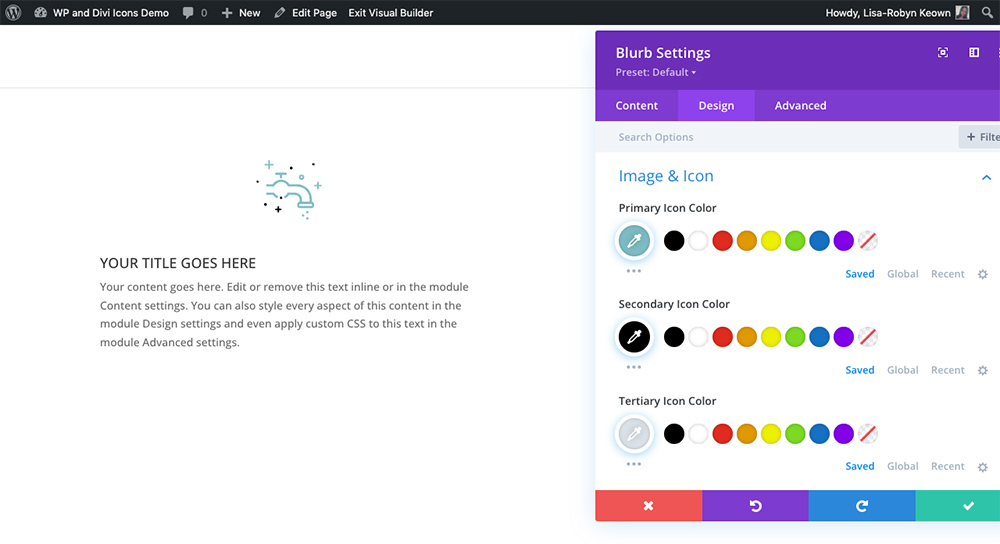 WP and Divi Icons pro multicolor icons