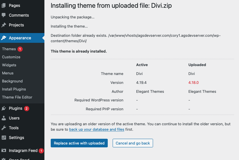 Install the Divi Theme 