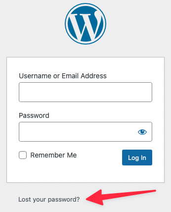 WordPress login screen