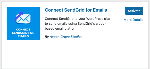activate sendgrid for emails plugin
