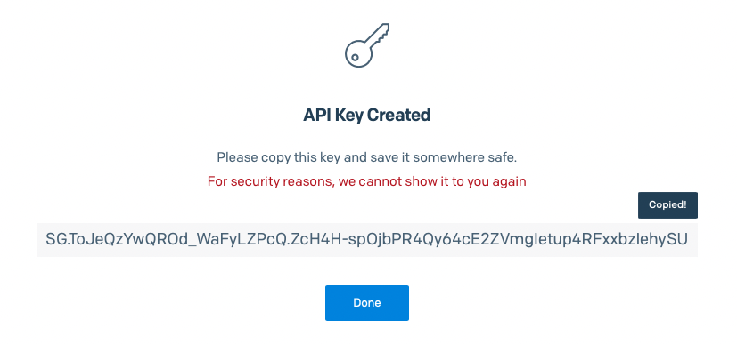 SendGrid API key