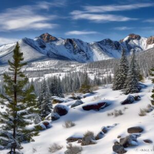 Photo of snowy mountains generated by AI Image Lab